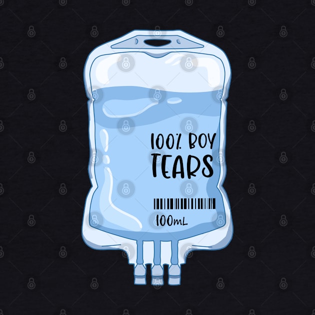 boy tears IV fluids bag by Dr.Bear